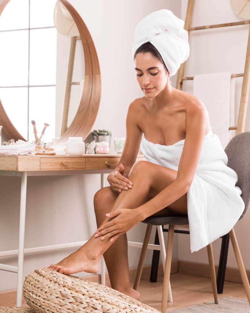 Young beautiful waxing